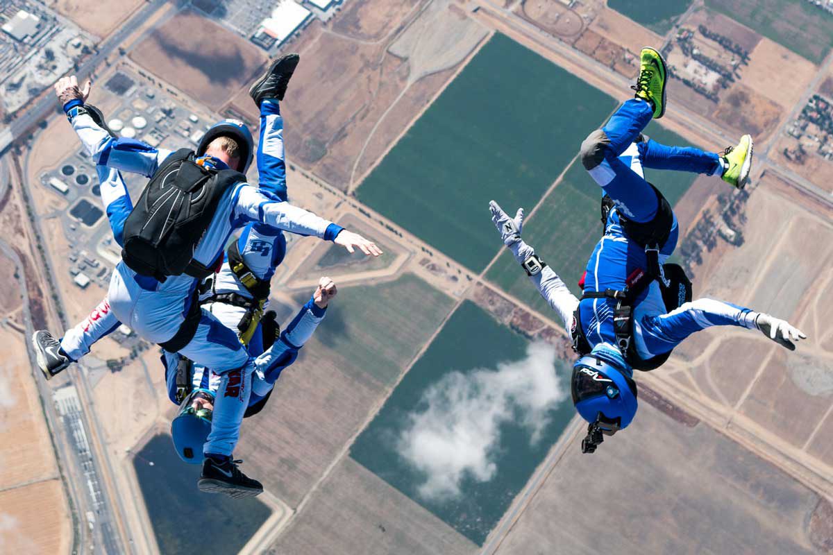 experienced skydivers wearing javelin odyssey rigs
